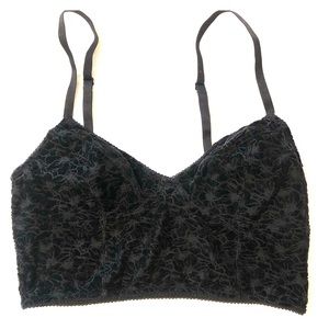 Free People Black Velvet Bralette